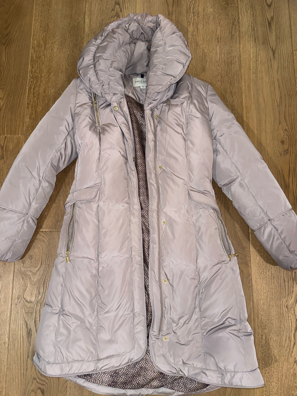 Cole Haan Women’s Light Mauve Puffer Coat - Stylish Winter Jacket